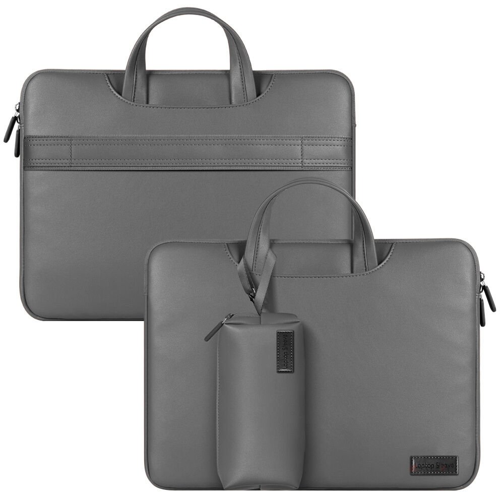 MacBook Pro 16.2 İnç Kılıf M1-M2-M3 A2485-A2780-A2991 için Deri Şık ve Dayanıklı Koruma Çantası Gri