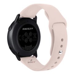 Samsung Galaxy Watch 46mm R800 – Watch 3 45mm R840 22mm Uyumlu PureLux Soft Silikon Kordon Pudra - Pudra