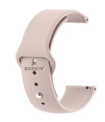 Samsung Galaxy Watch 46mm R800 – Watch 3 45mm R840 22mm Uyumlu PureLux Soft Silikon Kordon Pudra - Pudra