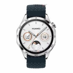Sneezy Huawei Watch GT5 46mm İle Uyumlu 22mm Metal Klips Solo Fiberlink Örgü Kordon Mavi Koyu