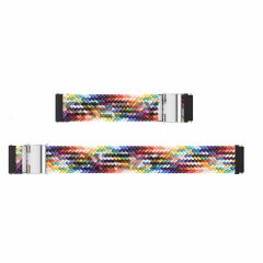 Sneezy Huawei Watch GT5 46mm İle Uyumlu 22mm Metal Klips Solo Fiberlink Örgü Kordon Mavi Koyu