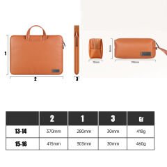 MacBook Pro 16.2 İnç Kılıf M1-M2-M3 A2485-A2780-A2991 için Deri Şık ve Dayanıklı Koruma Çantası Siyah