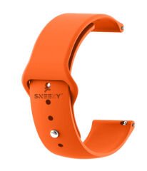 Samsung Galaxy Watch 46mm R800 – Watch 3 45mm R840 22mm Uyumlu PureLux Soft Silikon Kordon Turuncu - Turuncu