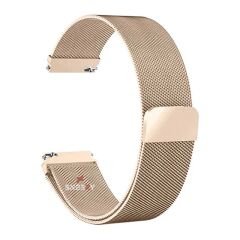 Samsung Gear S3 Frontier R760 – S3 Classic R770 22mm Uyumlu Woven Wire Tasarım Metal Hasır Kordon Retro Gold