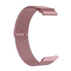Samsung Gear S3 Frontier R760 – S3 Classic R770 22mm Uyumlu Woven Wire Tasarım Metal Hasır Kordon Rose