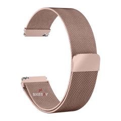 Samsung Gear S3 Frontier R760 – S3 Classic R770 22mm Uyumlu Woven Wire Tasarım Metal Hasır Kordon Rose Gold