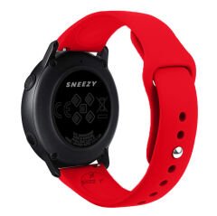Samsung Gear S3 Frontier R760 – S3 Classic R770 22mm Uyumlu PureLux Soft Silikon Kordon Kımızı - Kımızı