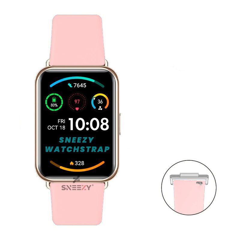 Huawei Watch Fit 2 Uyumlu PureLux Soft Silikon Kordon Pembe