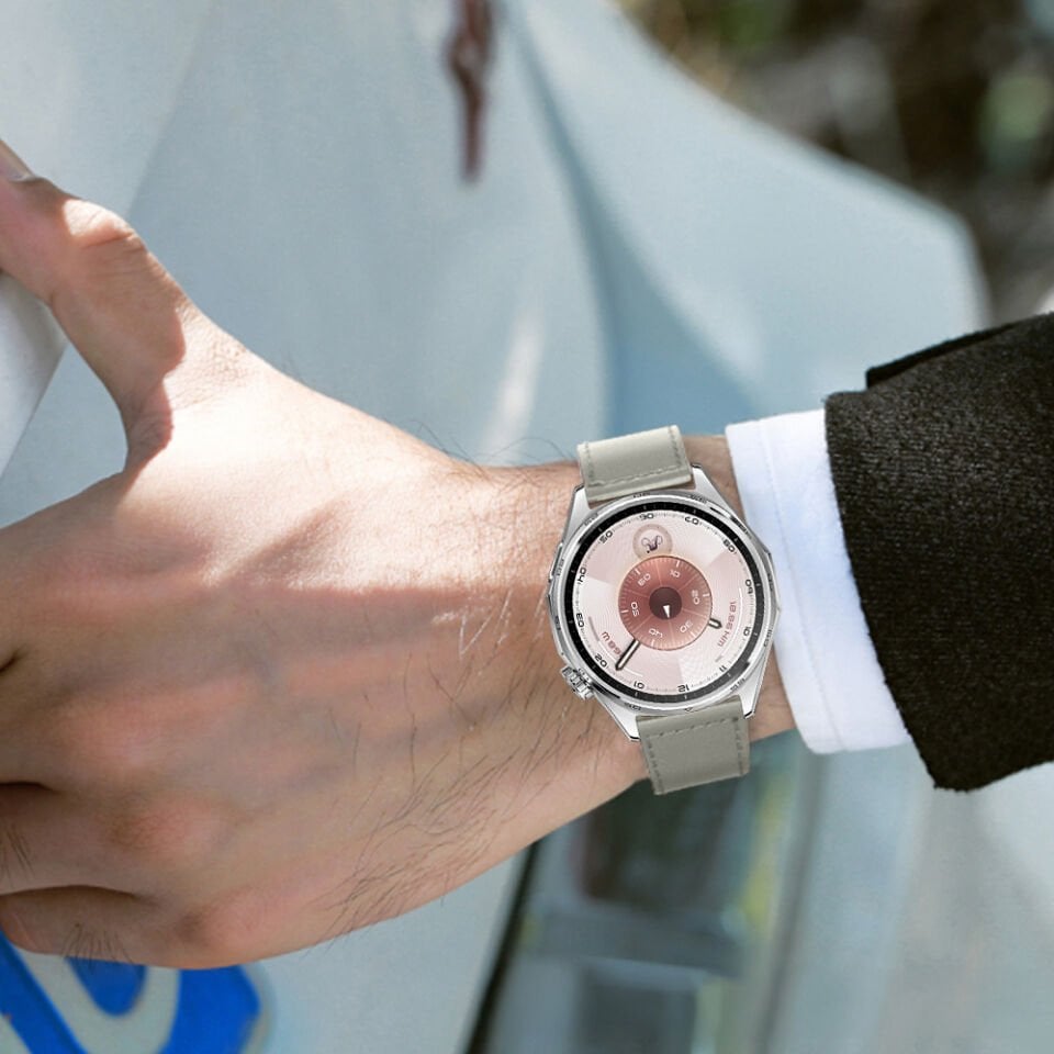 Huawei Watch GT6 46mm İle Uyumlu Premium Classic Deri Görünümlü Kordon