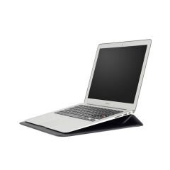 Sneezy Macbook Pro 16 İnç A2141 Uyumlu PortaPivo Standlı Deri Taşıma Çantası Siyah - Siyah