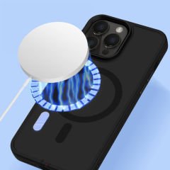 Sneezy İphone 13 İle Uyumlu Magnetic Matte Prism Kapak Siyah - Siyah