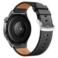 Huawei Watch GT3 Pro GT3 GT2 46mm İle Uyumlu Dikiş Desenli Deri Metal Tokalı Akıllı Saat Kordonu Siyah