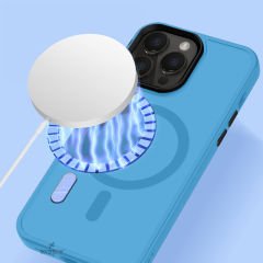 Sneezy İphone 13 İle Uyumlu Magnetic Matte Prism Kapak Turkuaz - Turkuaz