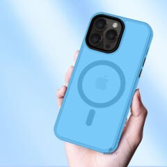 Sneezy İphone 13 İle Uyumlu Magnetic Matte Prism Kapak Turkuaz - Turkuaz