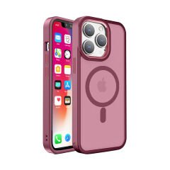 Sneezy İphone 11 İle Uyumlu Magnetic Matte Prism Kapak Mürdüm - Mürdüm