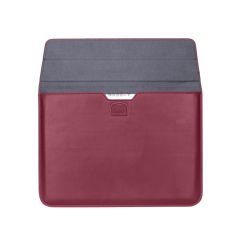 Sneezy Macbook Pro 13 İnç M1 A2338 Uyumlu PortaPivo Standlı Deri Taşıma Çantası Koyu Kırmızı - Koyu Kırmızı