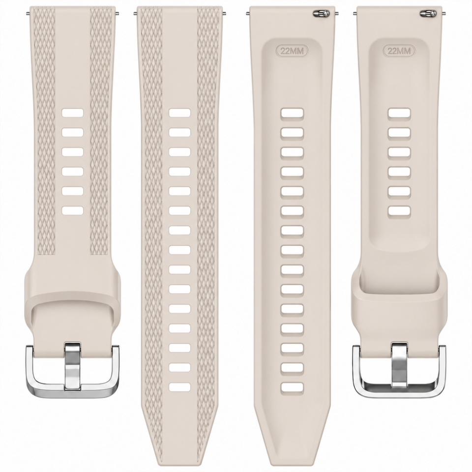 Sneezy Xiaomi Watch S5 46mm Uyumlu TPUFlex Çift Şerit Örgü Desenli Silikon Kordon