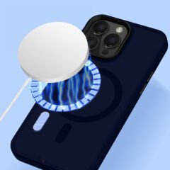 Sneezy İphone 11 İle Uyumlu Magnetic Matte Prism Kapak Lacivert - Lacivert