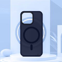 Sneezy İphone 11 İle Uyumlu Magnetic Matte Prism Kapak Lacivert - Lacivert