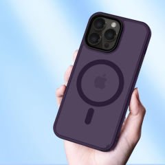 Sneezy İphone 11 İle Uyumlu Magnetic Matte Prism Kapak Mor - Mor