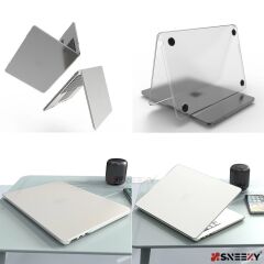 MacBook Air 13.6 İnç Kılıf M3-M2 / A3113-A2681, için Dayanıklı Koruyucu Mat Plastik Sert Kılıf Şeffaf