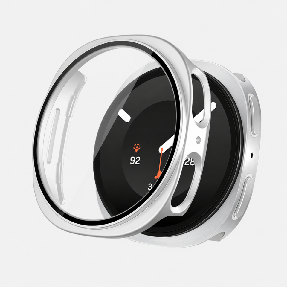 Samsung Galaxy Watch 9 40mm Uyumlu Kılıf Sert PC Kasa ve Ekran Koruyucu Kılıf