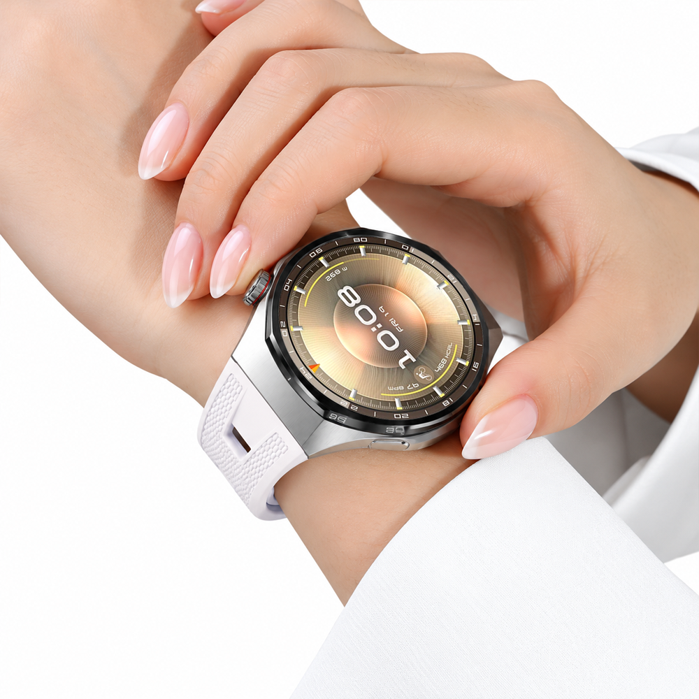 Sneezy Huawei Watch GT 6 Pro 46mm Uyumlu Pro TPUFlex Çift Şerit Örgü Desenli Sportif Silikon Kordon