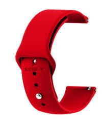 Huawei Watch Ultimate – Watch Buds 22mm Uyumlu PureLux Soft Silikon Kordon Kımızı - Kımızı