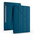 Samsung Galaxy Tab S9 Plus X810 12.4 İnç Katlanabilir Kalemlikli Standlı Akıllı Kılıf Petrol