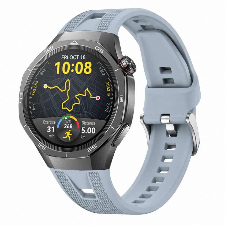 Sneezy Huawei Watch GT 5 Pro 46mm Uyumlu Pro TPUFlex Çift Şerit Örgü Desenli Sportif Silikon Kordon