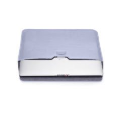 Sneezy Macbook Pro 13 İnç A2289 Uyumlu PortaPivo Standlı Deri Taşıma Çantası Lila - Lila