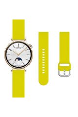 Huawei Watch Gt3 42mm Ile Uyumlu 20mm Purelux Soft Tokalı Silikon Kordon Dayanıklı Spor Stil Sarı - Sarı