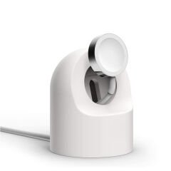 Apple Watch Uyumlu Silikon Akıllı Saat Şarj Standı Beyaz