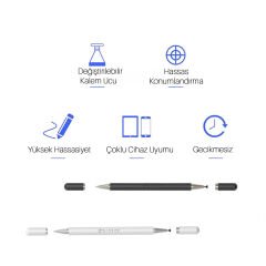 Android iOS Uyumlu 2 in 1 Dokunmatik Stylus Kalem Tüm Telefon Ve Tablet İçin
