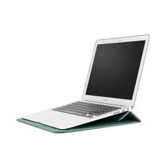 Sneezy Macbook Air 13.3 İnç M1 A2337 Uyumlu PortaPivo Standlı Deri Taşıma Çantası Haki - Haki