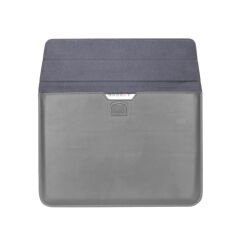 Sneezy Macbook Air 13.3 İnç M1 A2337 Uyumlu PortaPivo Standlı Deri Taşıma Çantası Koyu Gri - Koyu Gri