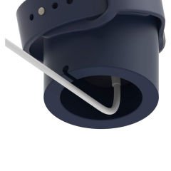 Apple Watch 7 8 9 10 İle Uyumlu Silikon Akıllı Saat Şarj Standı ve Typ-c Şarj Kablosu Lacivert