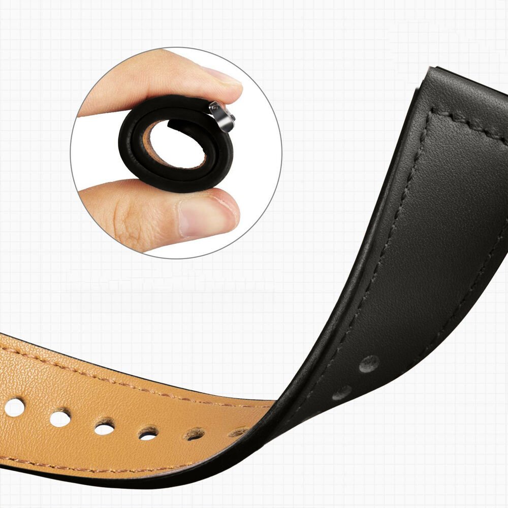 Redmi Watch 5 Lite/Active İle Uyumlu Premium Classic Deri Görünümlü Kordon Siyah