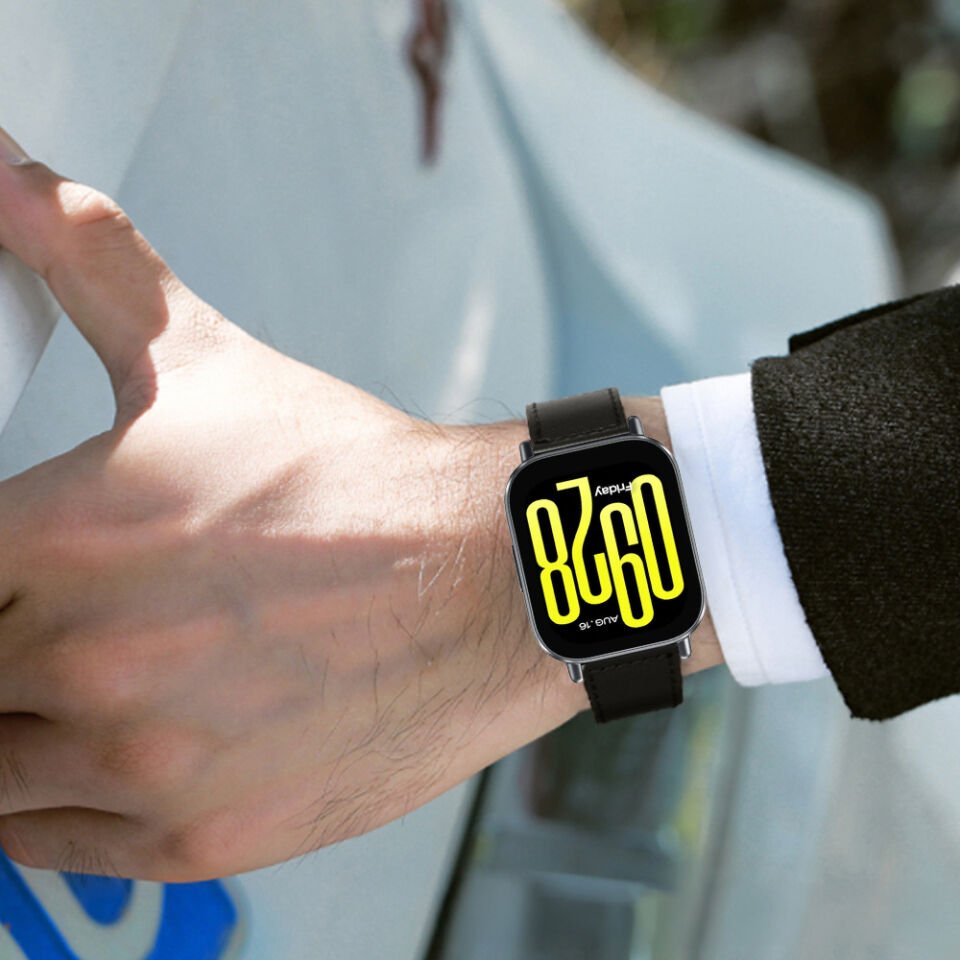 Redmi Watch 5 Lite/Active İle Uyumlu Premium Classic Deri Görünümlü Kordon Siyah