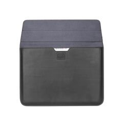 Sneezy Macbook Air 13.3 İnç A1932 Uyumlu PortaPivo Standlı Deri Taşıma Çantası Siyah - Siyah