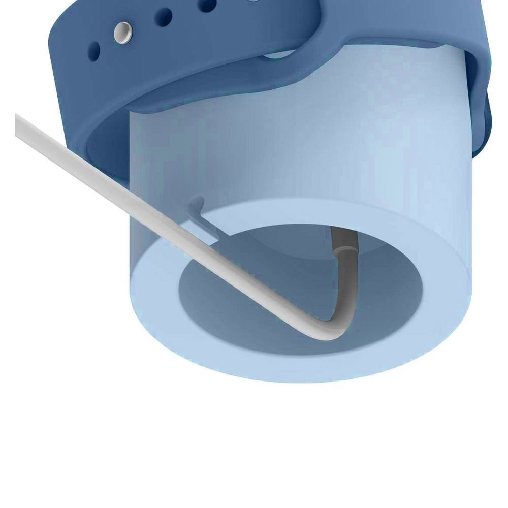 Apple Watch 2 3 4 5 6 İle Uyumlu Silikon Akıllı Saat Şarj Standı ve  USB Şarj Kablosu Mavi