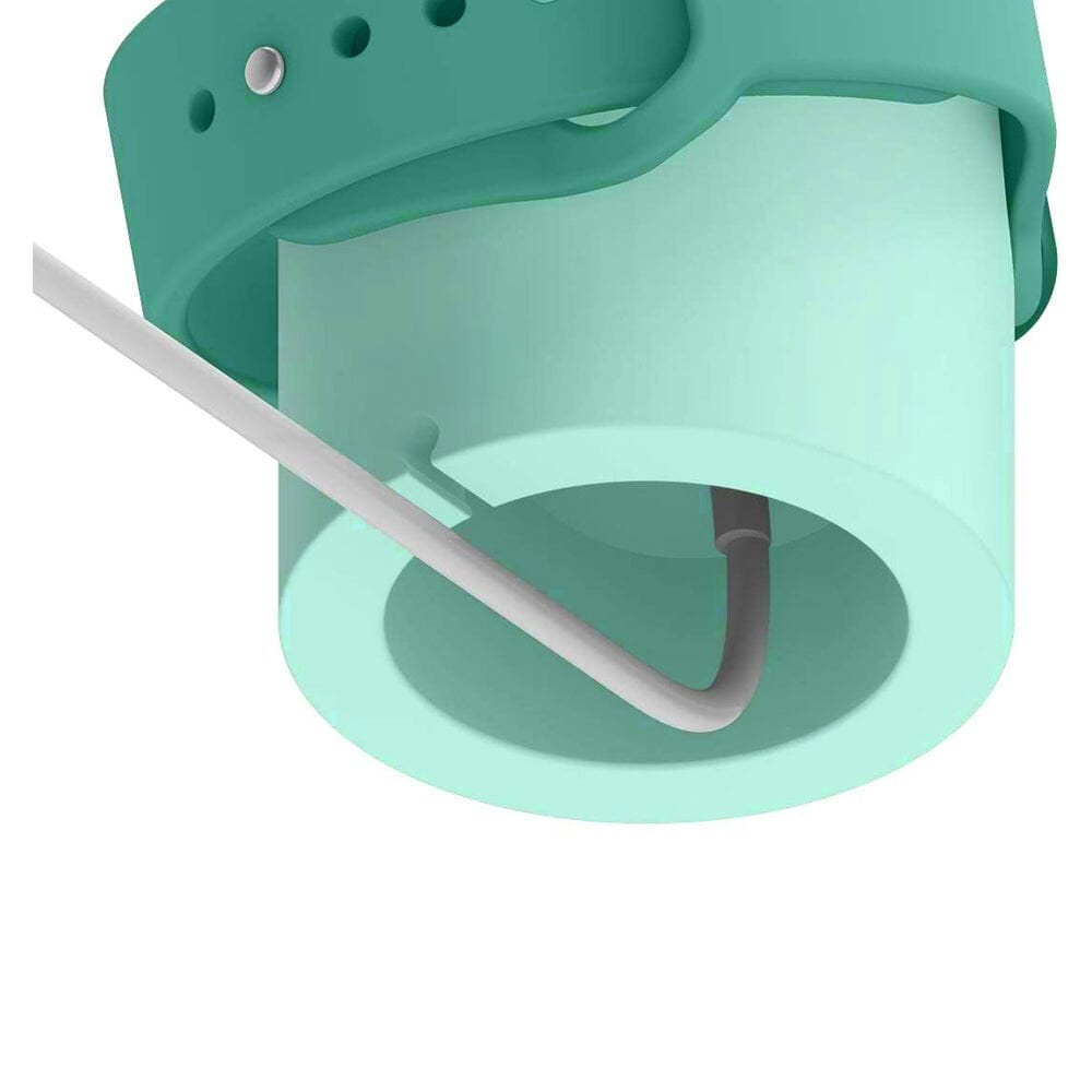 Apple Watch 2 3 4 5 6 İle Uyumlu Silikon Akıllı Saat Şarj Standı ve  USB Şarj Kablosu Mint