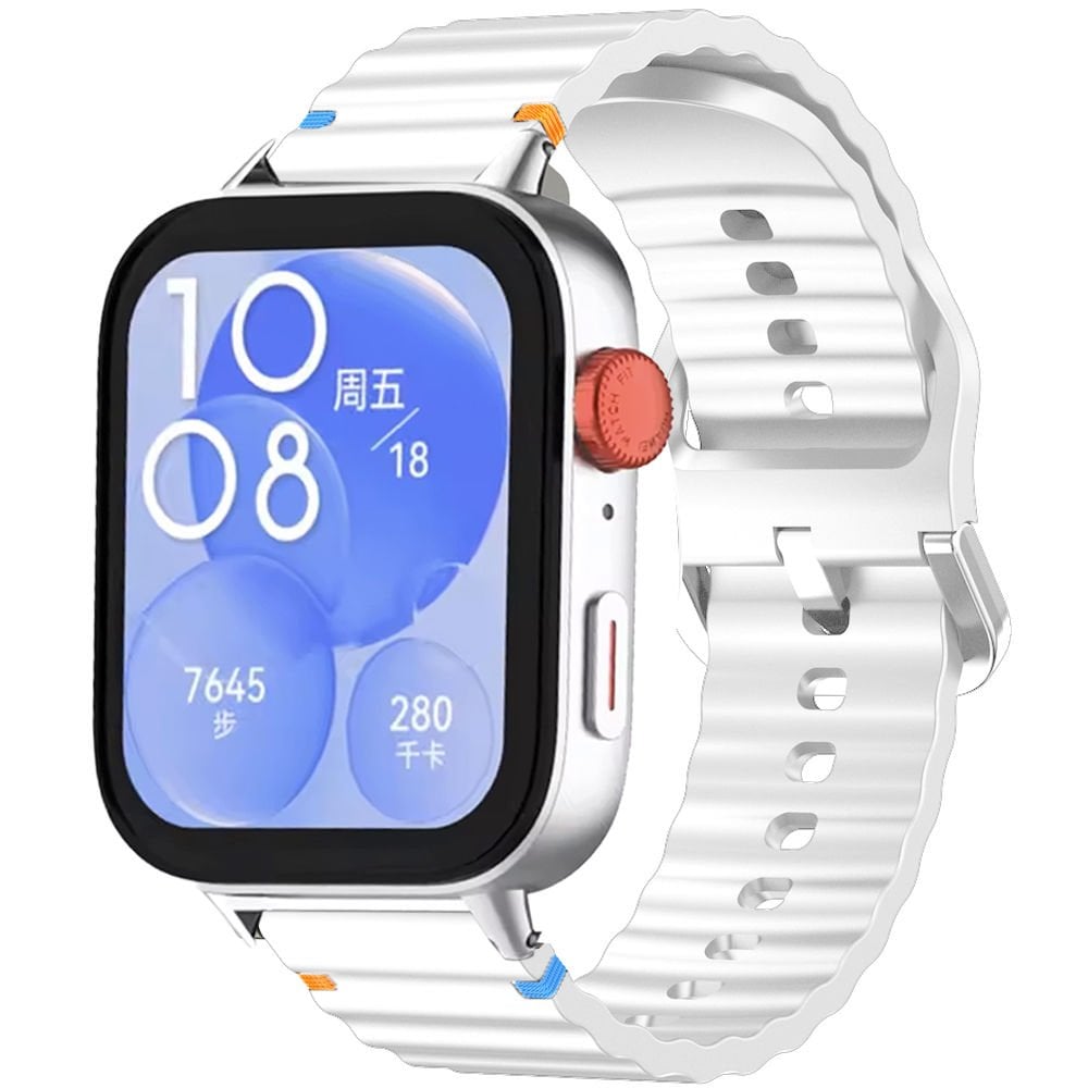 Huawei Watch Fit 3 İle Uyumlu Dalga Desenli Tokalı Yumusaş Soft Silikon Kordon