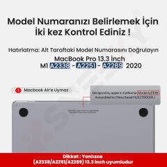 MacBook Pro 13.3 İnç Kılıf M1 / A2338-A2251-A2289 Zırh Özellikli Dayanıklı Koruyucu Sert Kılıf Lacivert Set-4