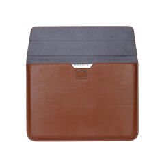 Sneezy Macbook Air 13.3 İnç A2179 Uyumlu PortaPivo Standlı Deri Taşıma Çantası Kahverengi