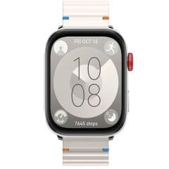 Huawei Watch Fit 3 İle Uyumlu Dalga Desenli Tokalı Yumusaş Soft Silikon Kordon Starlight