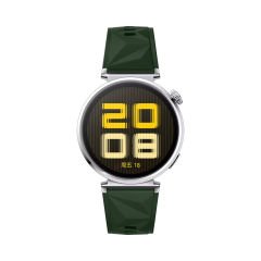 Sneezy Huawei Watch GT5 Pro 42mm İle Uyumlu Prism Metal Tokalı Soft Yumuşak Silikon Kordon Haki