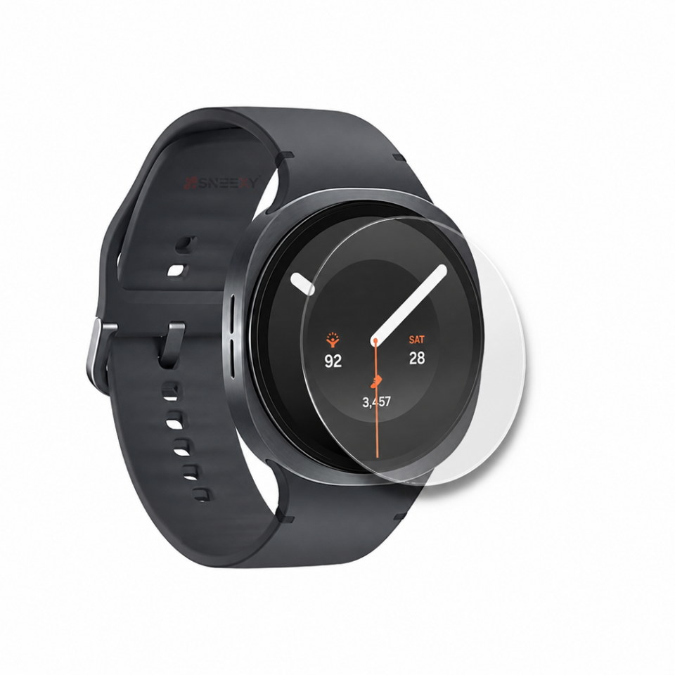 Samsung Watch 9 40mm Uyumlu Kolay Takılabilir Takma Aparatlı Temperli Cam Ekran Koruyucu