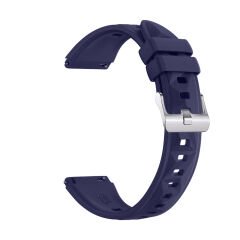 Sneezy Huawei Watch GT5 Pro 42mm İle Uyumlu Prism Metal Tokalı Soft Yumuşak Silikon Kordon Lacivert