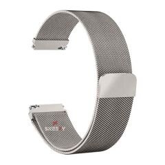 Huawei Watch 3 Elite-Classic 46mm-Watch 3 Pro-Elite 22mm Uyumlu Woven Wire Metal Hasır Kordon Starlight